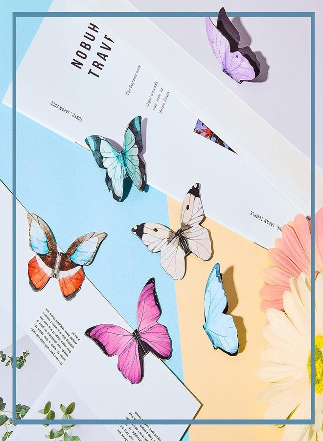Nezyo 48 Pcs Butterfly Magnetic Bookmarks Cute Foldable Page Markers Clips for Book Lovers Students Reading Stationery Supplies Office Presents(Butterfly,2.5 x 1.77 x 0.08 Inch) - Image 3