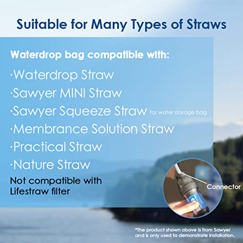 Waterdrop Gravity Water Bag for Camping, Travel, Backpacking, Hiking and Emergency, Compatible with Water Filter Straw, Flex Foldable, 1.5 Gal Bag - Image 3