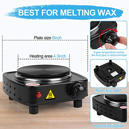 DINGPAI Hot Plate for Candle Making, Black Color Electric Hot Plate for Melting Wax, Chocolate, Candy and More - Image 4