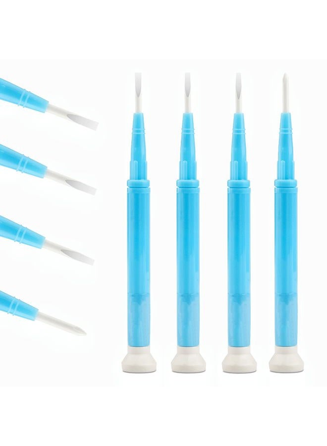 Notoke 4 Pcs Plastic & Ceramic Screwdriver Set, Non-Conductive Slotted Screwdrivers for High-Frequency Circuit Adjustment, Precision Tools for Electronics Repair, Watchmaking, and Sensitive Equipment - Image 1