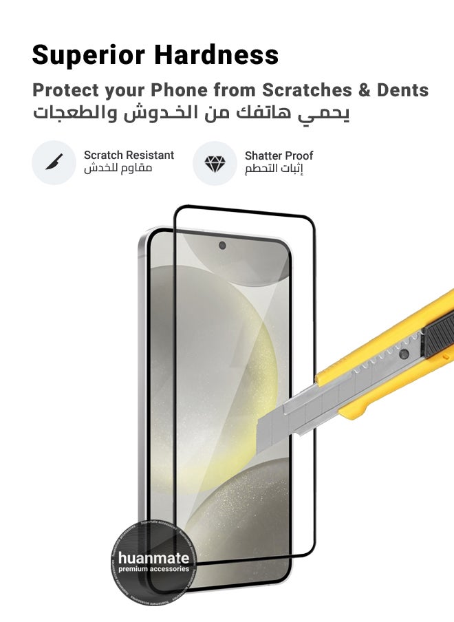 huanmate - Samsung Galaxy S24 Plus Screen Protector – Premium Edge to Edge Tempered Glass, High Transparency, Delicate Touch, Anti-Explosion, Smooth Arc Edges, Easy Installation - Image 1