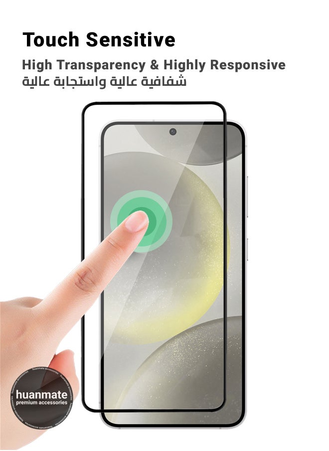 huanmate - Samsung Galaxy S24 Plus Screen Protector – Premium Edge to Edge Tempered Glass, High Transparency, Delicate Touch, Anti-Explosion, Smooth Arc Edges, Easy Installation - Image 1