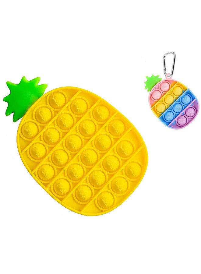 فنبلاست لعبة FunBlast Pop Bubble Fidget، لعبة تخفيف التوتر المصنوعة من السيليكون للأطفال المصابين بالتوحد ذوي الاحتياجات الخاصة، لعبة حسية بالضغط، لعبة للأطفال (أناناس) - Image 2