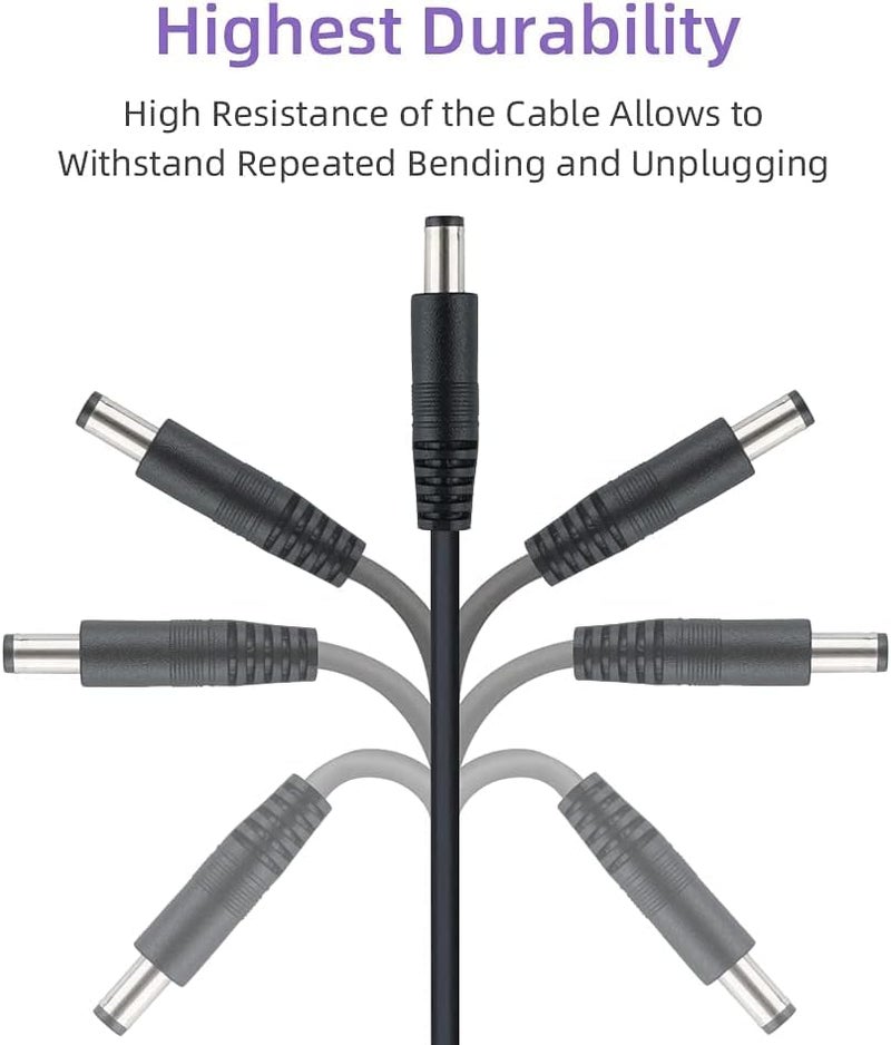 HAKUHO محول طاقة DC ذكر إلى أنثى HAKUHO كابل تمديد 21 مم × 55 مم لكاميرا CCTV وكاميرا DVR شريط LED 10 متر 32 قدم - Image 3