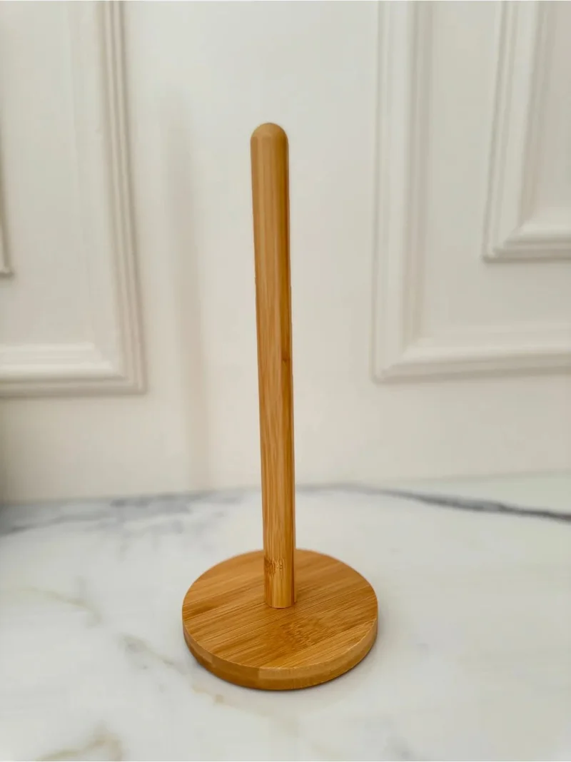 Mottogo Bamboo Paper Towel Holder, Roll Paper Towel Holder, Decorative Napkin Holder Oval