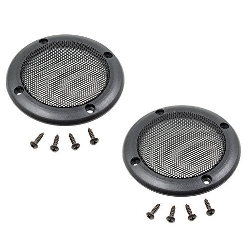 Floratek 2PCS 3.5 Inch Car Speaker Grill Cover Guard Protector with Black Metal Mesh Speaker Decorative Circle 8 Screws Included (3.5 Inch) - Image 1