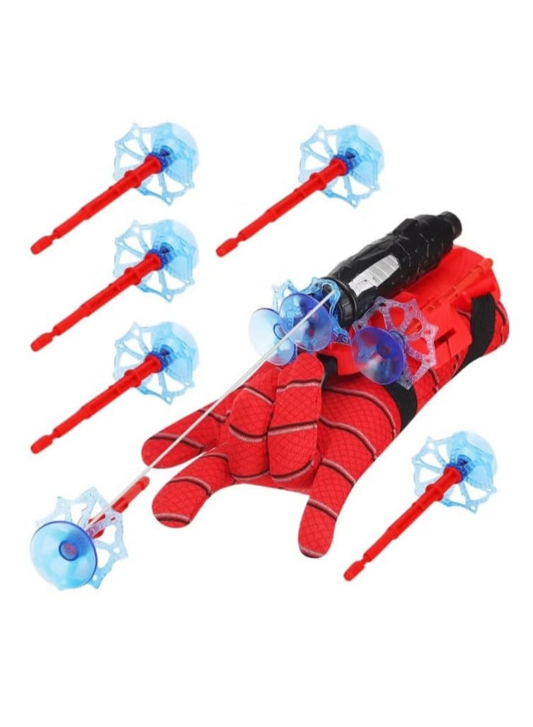 Spider Web Launcher Glove Toy for Kids, Spider Hero Gloves, Launcher Toy, Wrist Play Set, Glove Launcher for Dress Up, Plastic, Red - Image 1