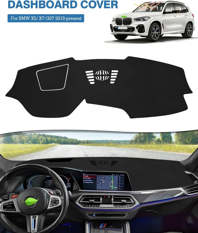 FIILINES Dash Cover Compatible with 2019 2020 2021 2022 BMW X5/X7 Dashboard Cover Mat for X5/X7 Accessories Sunshade Nonslip Mesh Protector No Glare - Image 2