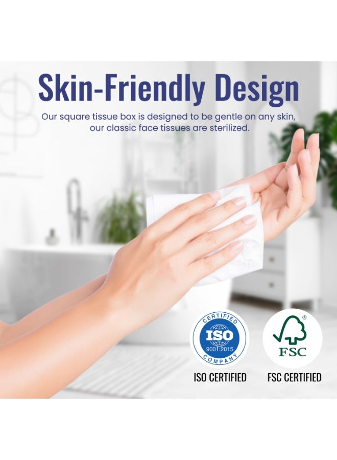 إس إن إتش باكينج مناديل وجه منعشة 200x2 رقائق مناديل فاخرة فائقة النعومة ومريحة للعناية اليومية مناديل بيضاء حزمة من 10 - Image 4