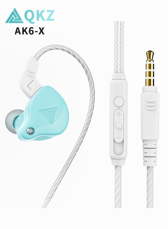 كيو كي زد سماعة QKZ AK6-X داخل الأذن بتقنية HiFi مع ميكروفون، سماعة رأس سلكية بباس قوي، مقبس 3.5 مم للجري والألعاب - Image 1