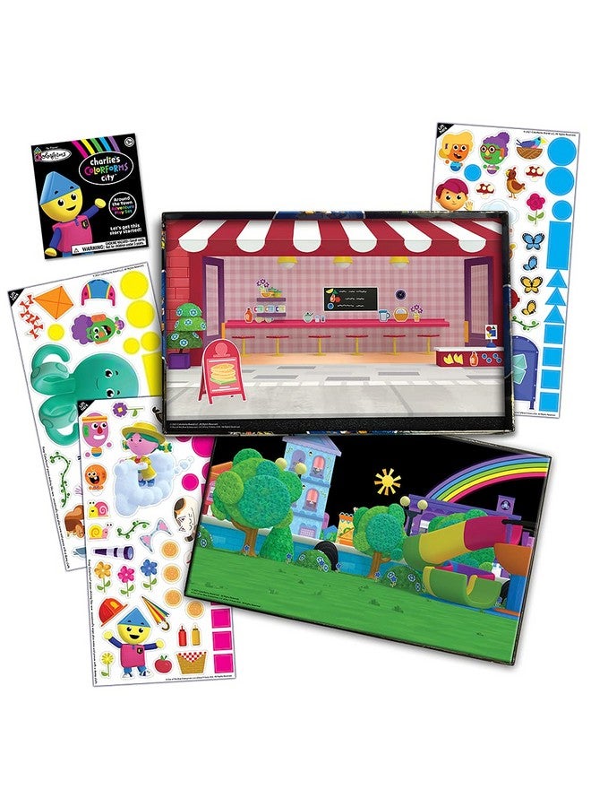 Colorforms Colorforms - Picture Playset - Charlie's City - The Classic Picture Toy That Sticks Like Magic! - for Ages 3+,with 106 Repositionable Colorforms, 2 Scenes, and Play & Store Box - Image 2