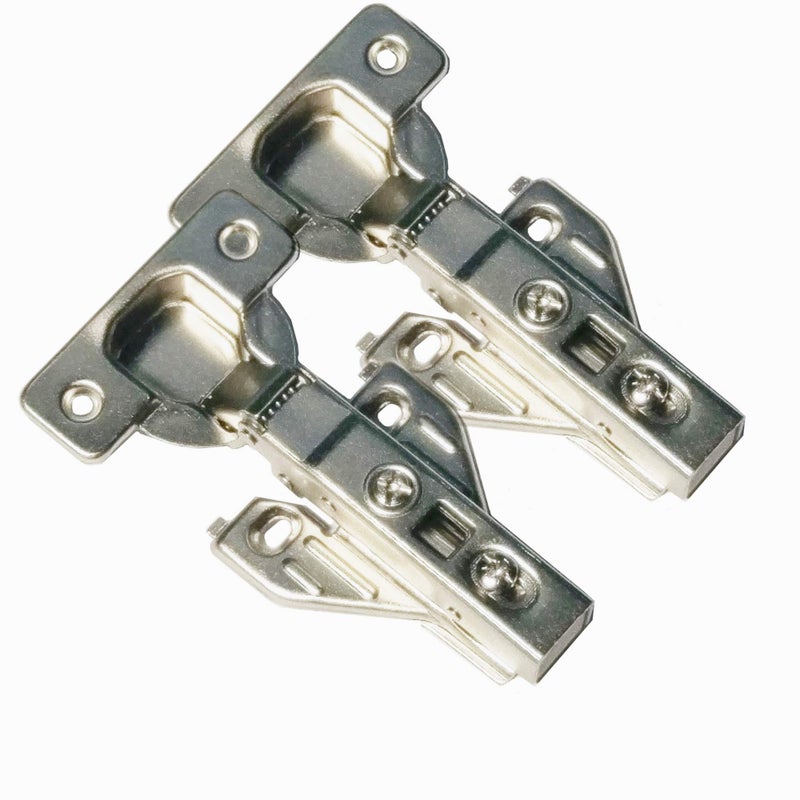 2 Piece Clip on Soft Close Hinges 105 Degree Self Close for Frameless Cabinet with Mounting Plates Full Overlay Premium Included Screws 1 Pair 00mm Kitchen Cabinet Furniture Hardware