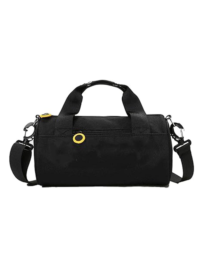 27x14cm Children's Travel Bag Casual Hand Luggage Bag Lightweight Dance Fitness Swimming One Shoulder Travel Bag (Black) - Image 1