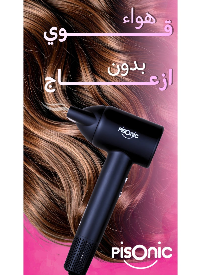 PiSonic Professional Hair Dryer 1600W with Powerful Airflow and Heat Control - Image 3