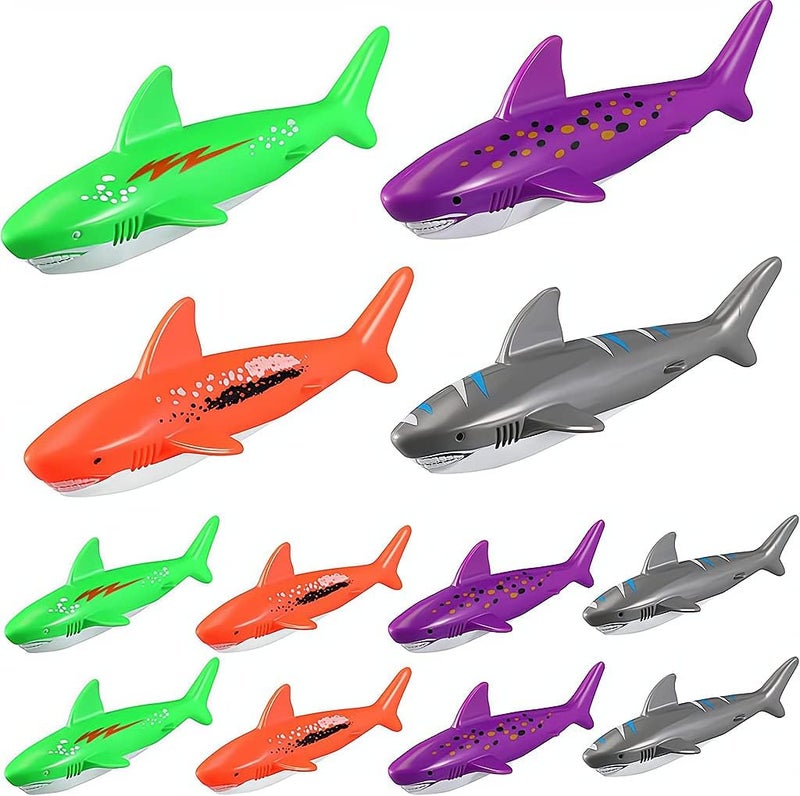 Luckam 20 Pcs Diving Pool Toy Underwater Swimming Throwing Diving Gliding Shark Swimming Glides Toys Small Water Rockets Training Dive Toys for Learning to Swim - Image 1