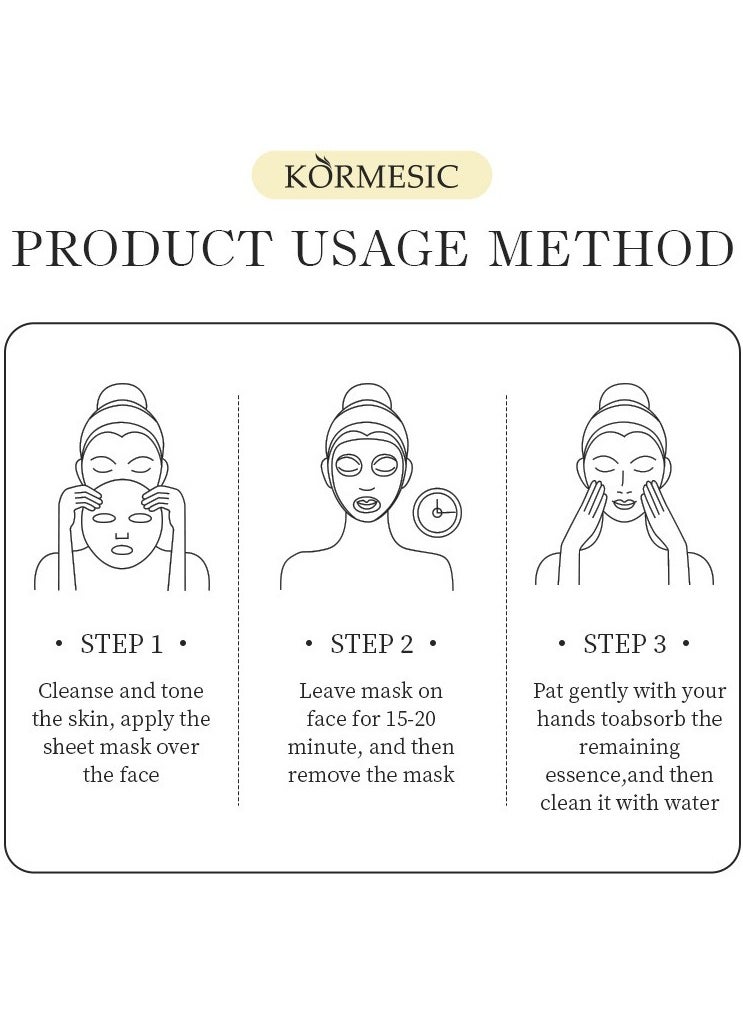 Kormesic Turmeric Face Mask 5 Pieces, 25ml Each - Deep Cleansing, Soothing, Repairing, Suitable for Daily Use  - Image 3