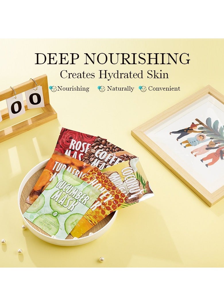 Kormesic Turmeric Face Mask 5 Pieces, 25ml Each - Deep Cleansing, Soothing, Repairing, Suitable for Daily Use  - Image 4