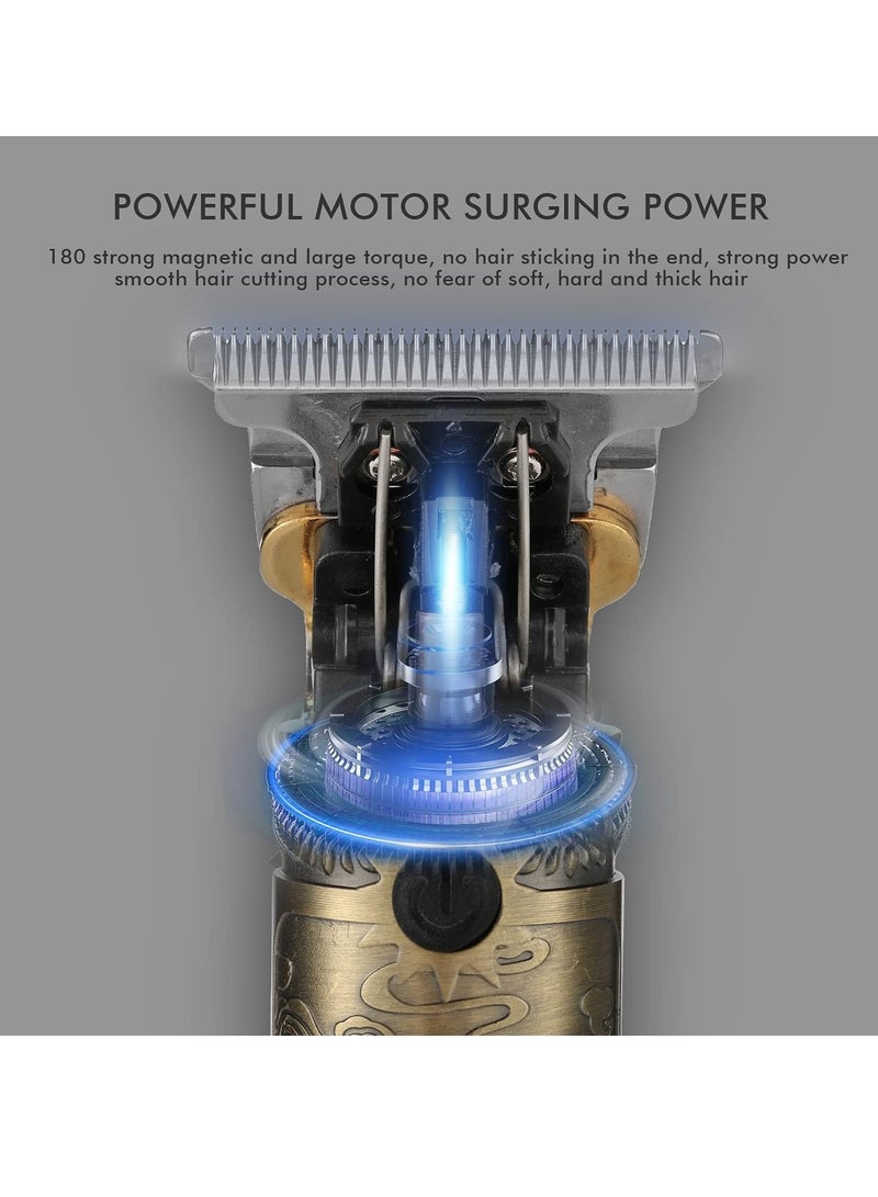ELTRAZONE مقص شعر محدث للرجال مع مشط لحية احترافي USB كهربائي لقص الشعر شفرات T ذهبية مقصات برو Li بدون سلك محدد صفر فاصل قابل لإعادة الشحن مقص قديم مع شاشة LED - Image 4