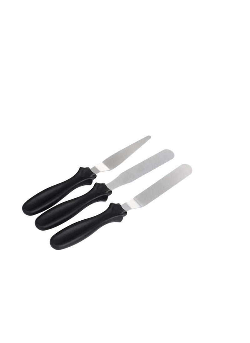 Generic - Cake Spatula, Cozy Offset Cake Icing Spatula Set, Angled Cake Frosting Spatula, Professional Stainless Steel Cake Decorating Spatulas, Cake Cream Tools, Baking Diy Tools, Set of 3 - Image 1
