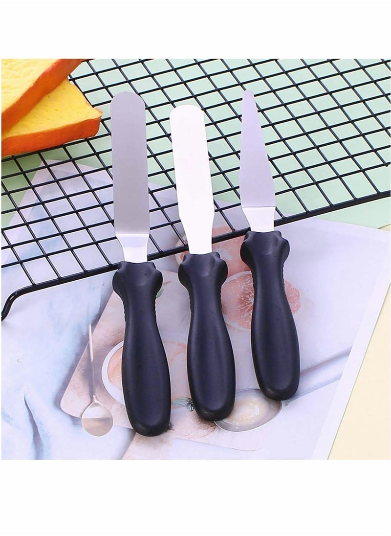 Generic - Cake Spatula, Cozy Offset Cake Icing Spatula Set, Angled Cake Frosting Spatula, Professional Stainless Steel Cake Decorating Spatulas, Cake Cream Tools, Baking Diy Tools, Set of 3 - Image 1