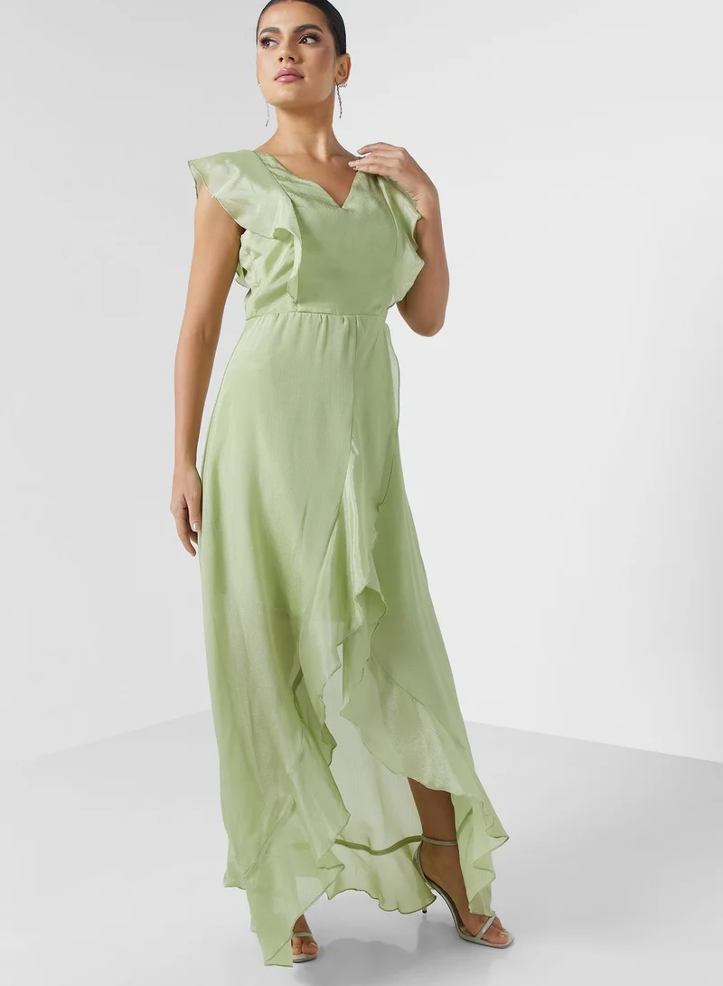 Khizana Ruffled High-Low Dress