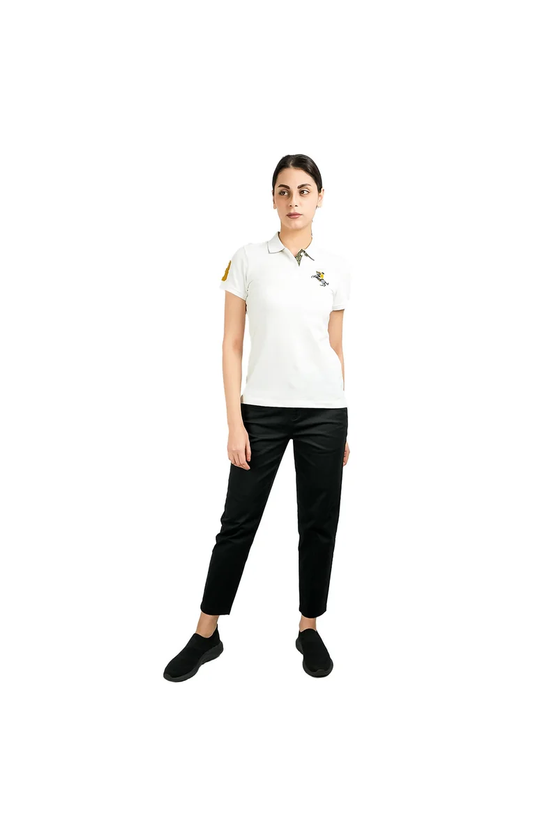 GIORDANO Women's White Napoleon Polo
