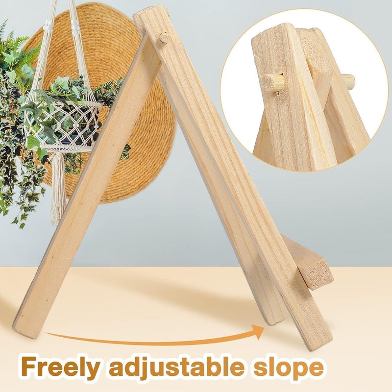 KRYTONE �.Fx 5 Inch Mini Wood Display Easel Artist Small Wooden Easel Stand Art Craft Painting Triangle Easel Canvas Holder Mini Easels Pack Tabletop Stand for Card Artist Photos Phone Wedding (10) - Image 3