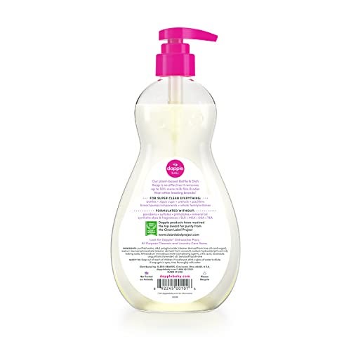 Dapple Baby Bottle Soap, Hypoallergenic Dish Soap for Baby Bottles, Powered by Plants, Lavender, 16.9 Fl Oz (Pack of 1) - Image 2