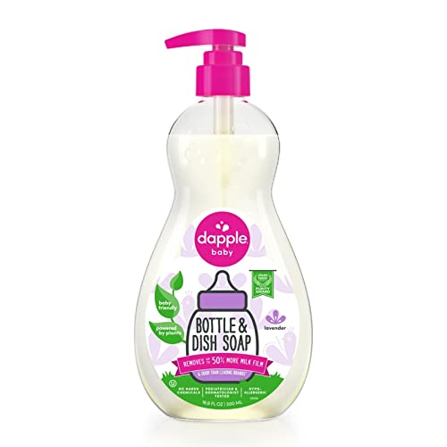 Dapple Baby Bottle Soap, Hypoallergenic Dish Soap for Baby Bottles, Powered by Plants, Lavender, 16.9 Fl Oz (Pack of 1) - Image 1