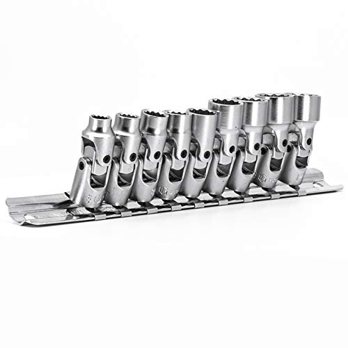 Genius Tools US-209M - 9 Piece 1/4" Drive Universal Hand Socket Set (12-Point), Metric 6mm-14mm Sizes, Cr-V Steel - Image 5