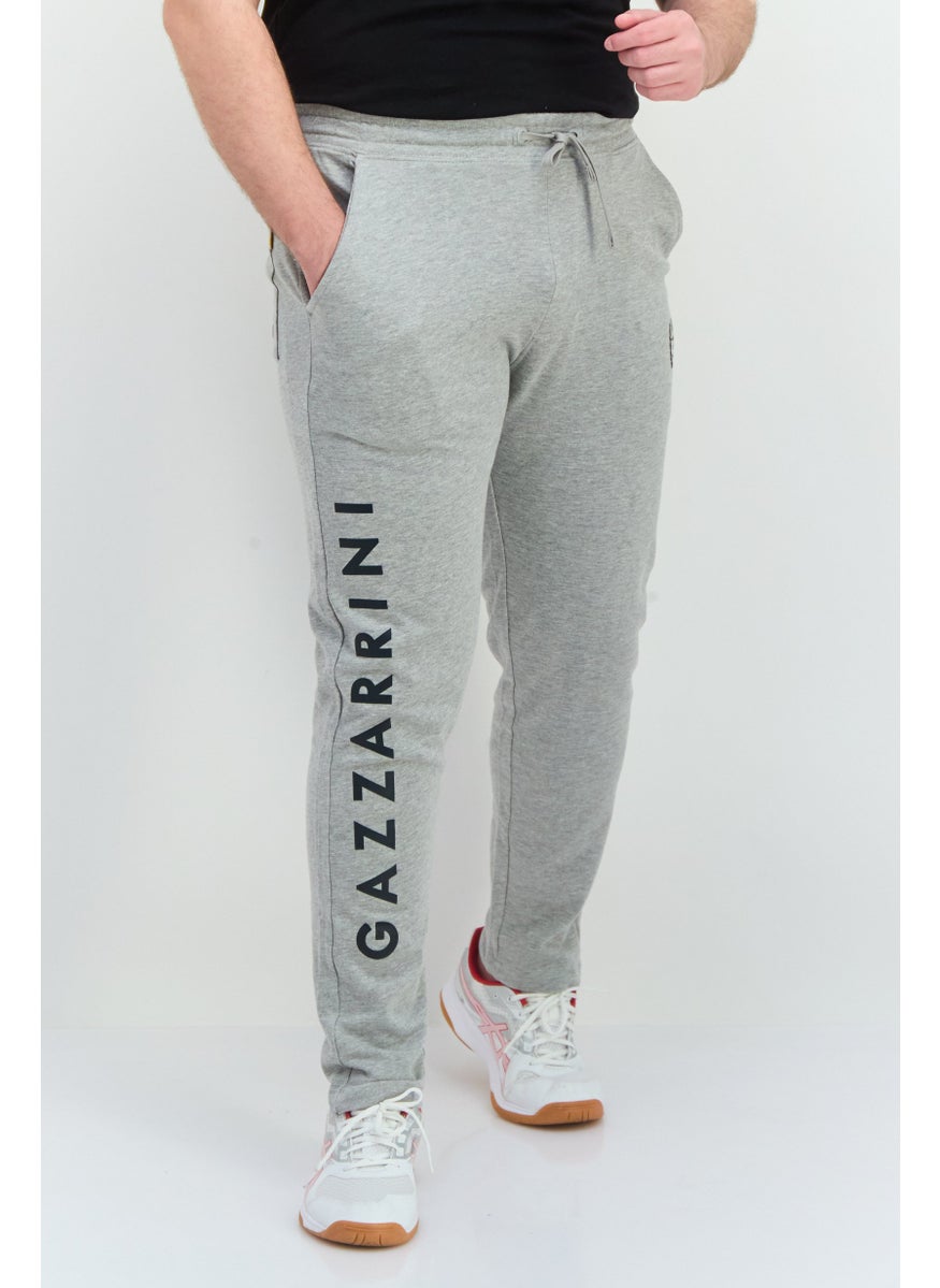 Gazzarrini Men Regular Fit Drawstring Brand Logo Sweatpants, Grey  - Image 1