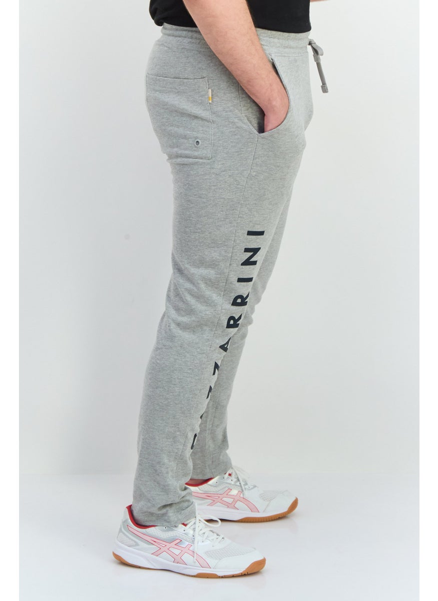 Gazzarrini Men Regular Fit Drawstring Brand Logo Sweatpants, Grey  - Image 2