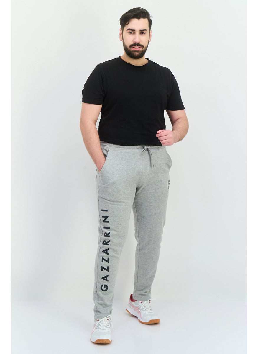 Gazzarrini Men Regular Fit Drawstring Brand Logo Sweatpants, Grey  - Image 4