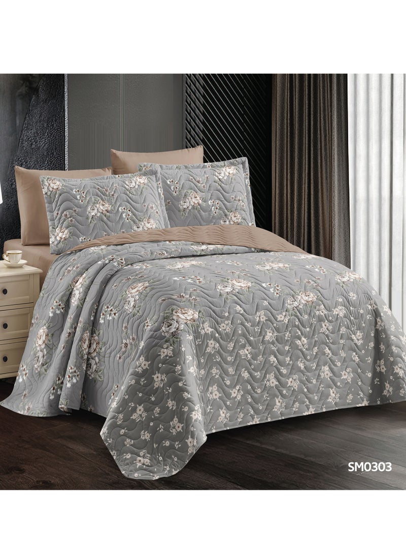 Generic - 4 Pieces compressed summer quilt set Single Size 220x160cm pure cotton filled polyester fabric soft comforter Bedding Set for All Season - Image 1