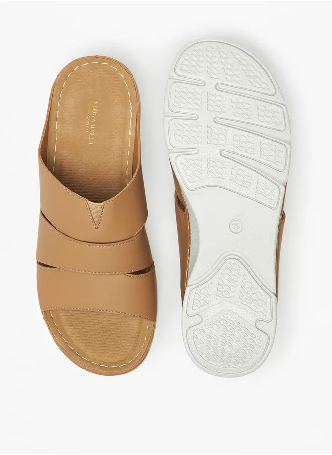Flora Bella By Shoexpress Solid Slip-On Strap Sandals