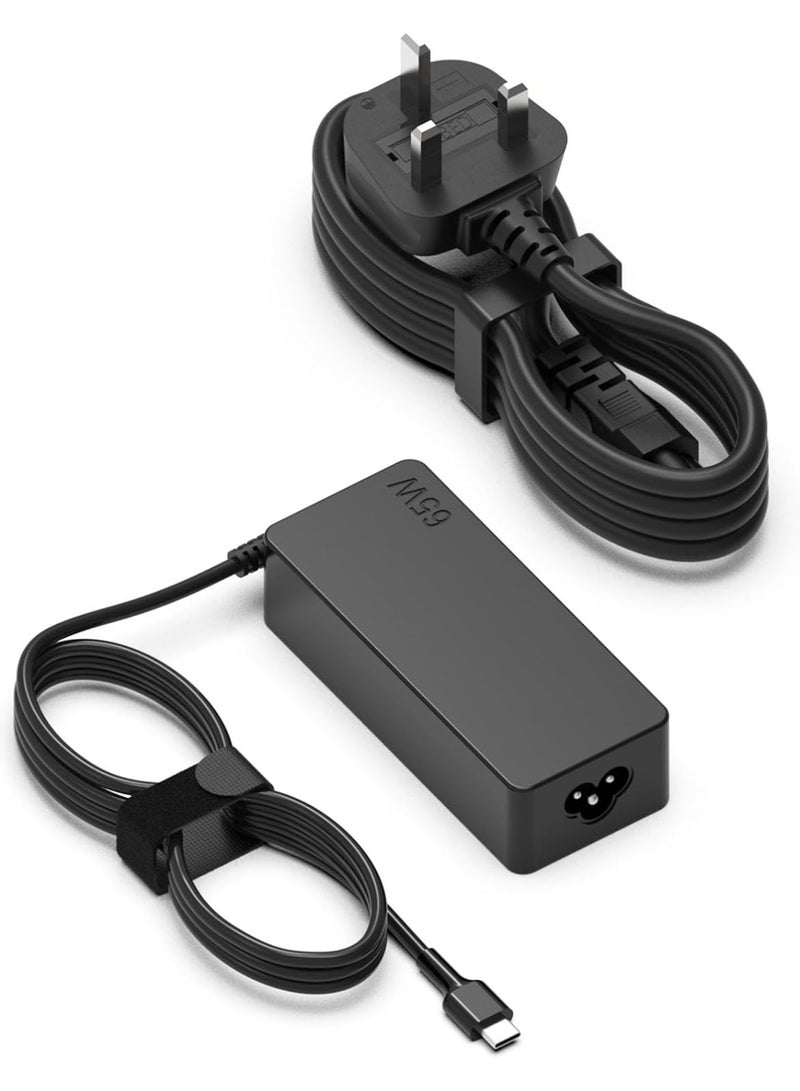 Zexen Universal 65W USB C Laptop Charger,Type-C Power Adapter Cord Compatible with Lenovo Thinkpad/Yoga, Hp, Samsung, Asus, Acer, Huawei, Macbook and All Type C Devices - Image 1