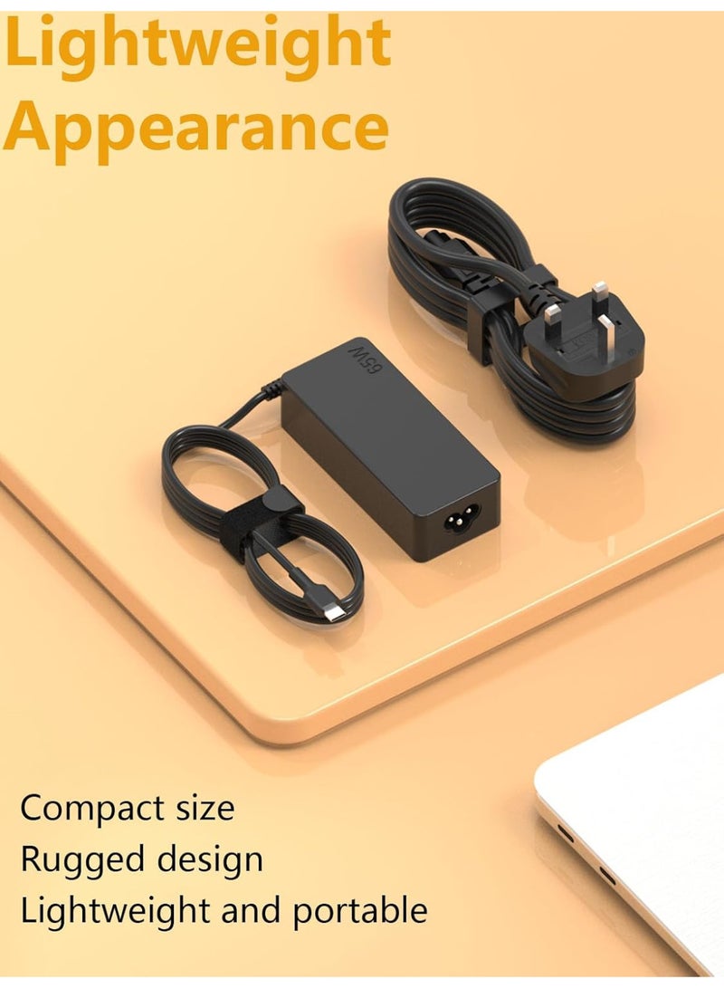 Zexen Universal 65W USB C Laptop Charger,Type-C Power Adapter Cord Compatible with Lenovo Thinkpad/Yoga, Hp, Samsung, Asus, Acer, Huawei, Macbook and All Type C Devices - Image 3