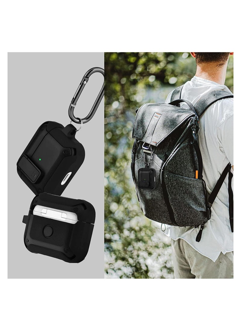 ELTRAZONE - Lock Design Airpdods 3 case, Air Pod 3rd (2021) Cover with Keychain, Hard Protective Skin for Airpod 3 Charging Case, LED Visible - Image 1