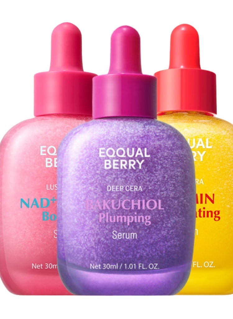 eqqualberry Dull Skin & Uneven Tone Solution – Eqqualberry Vitamin Illuminating Serum, NAD+ Peptide Boosting Serum & Bakuchiol Plumping Serum for Brightening, Glow & Dark Spot Correction - Image 1
