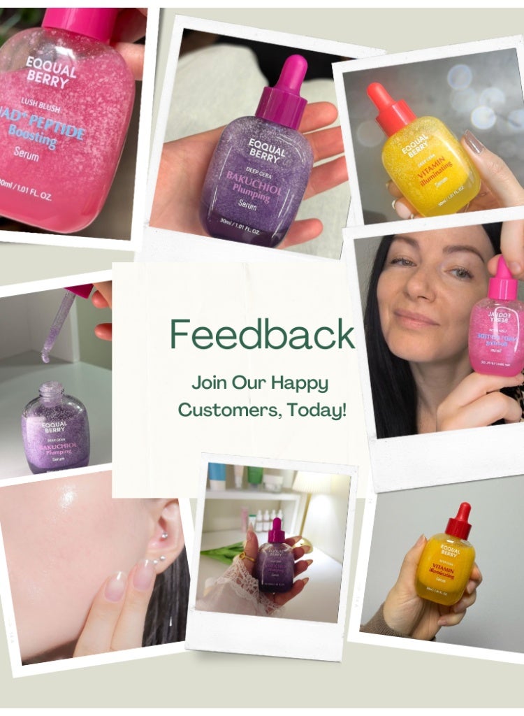 eqqualberry Dull Skin & Uneven Tone Solution – Eqqualberry Vitamin Illuminating Serum, NAD+ Peptide Boosting Serum & Bakuchiol Plumping Serum for Brightening, Glow & Dark Spot Correction - Image 3