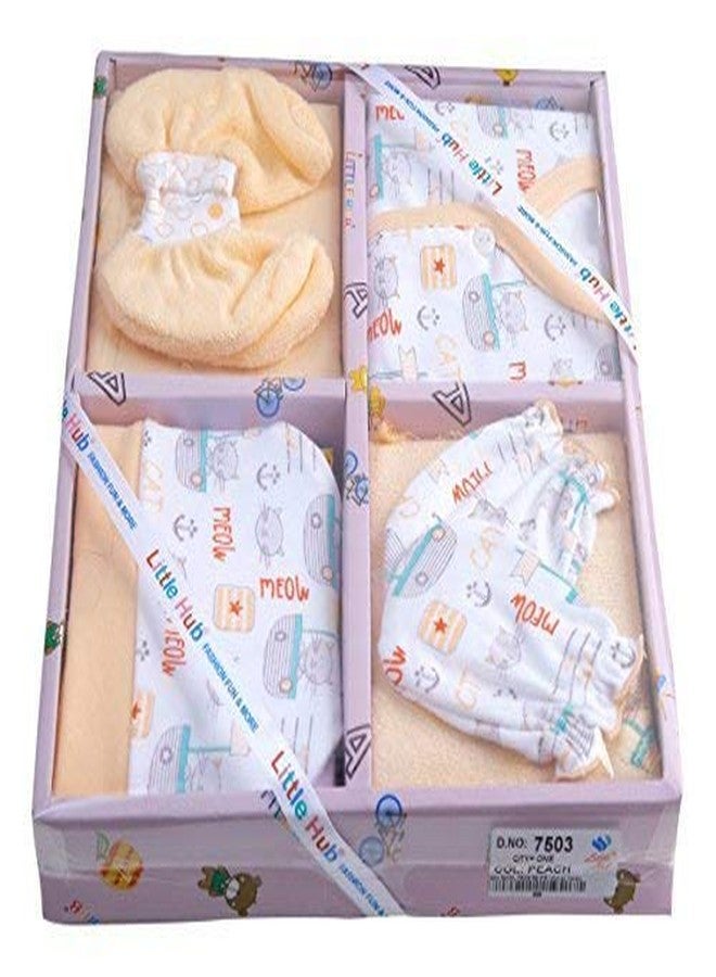 KidsDelight® Little New Born Hub Gift Set for Infants (Orange, 0-3 Months) - Image 1