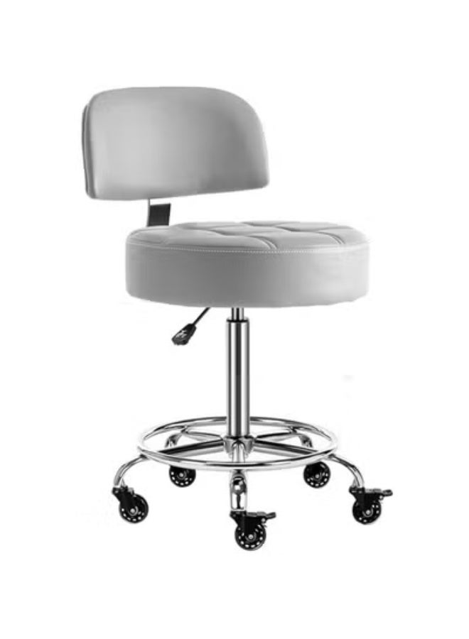 Lockable Ergonomic Rolling Stool with Backrest and Footrest – Adjustable Hydraulic Height for Doctors, Artists, Home & Office Use - Image 1