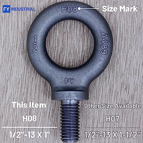 FY 2 Pcs Lifting Shoulder Eye Bolts 1/2"-13 X 1 - Image 4