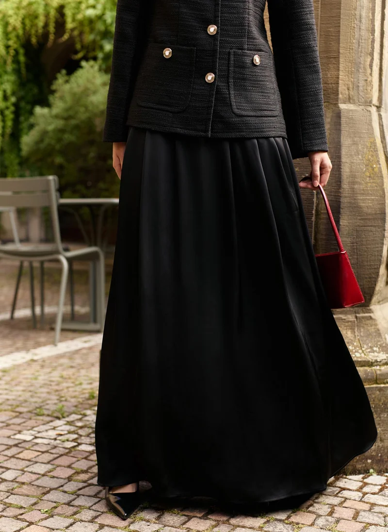 Lichi Full-length maxi skirt with waist pleats
