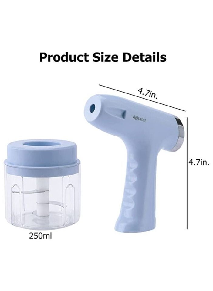 Generic - 3-in-1 Electric Hand Blender, Low Noise Vertical Mixer with Stainless Steel Egg Whisk Milk Frother Food Chopper, USB Rechargeable Kitchen Tool Egg Beater for Easy Whipping Baking Cake(blue) - Image 1