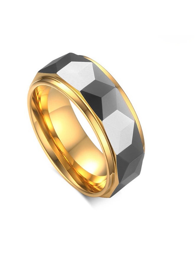 KUYING Stereoscopic Geometric Ring  Black And White Neutral Color Scheme - Image 1