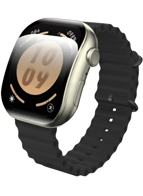 X10 Pro 3 Curved Screen Smart Watch NFC Bluetooth Wireless Charging (Black)