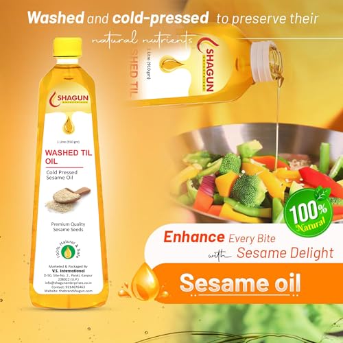 Shagun Cold Pressed Sesame Oil | 100% Pure Gingelly oil | Washed Til Oil 1 Litre (1000 ml) - Image 4