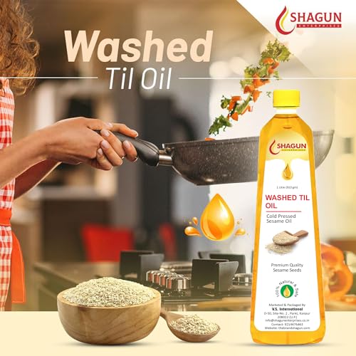 Shagun Cold Pressed Sesame Oil | 100% Pure Gingelly oil | Washed Til Oil 1 Litre (1000 ml) - Image 3