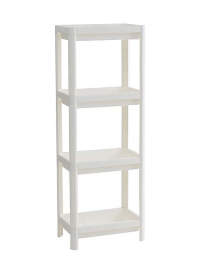 Toshionics 4 Layer Floor Type Plastic Storage Shelf White 37x19x24cm - Image 1